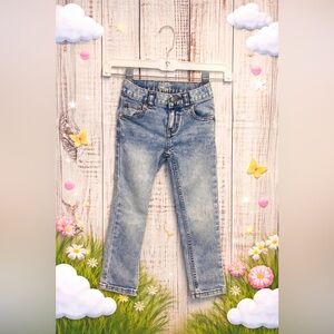 Wonder Nation Toddler Girls Light Wash Slim Jeans Size‎ 4 Adjustable Waist
